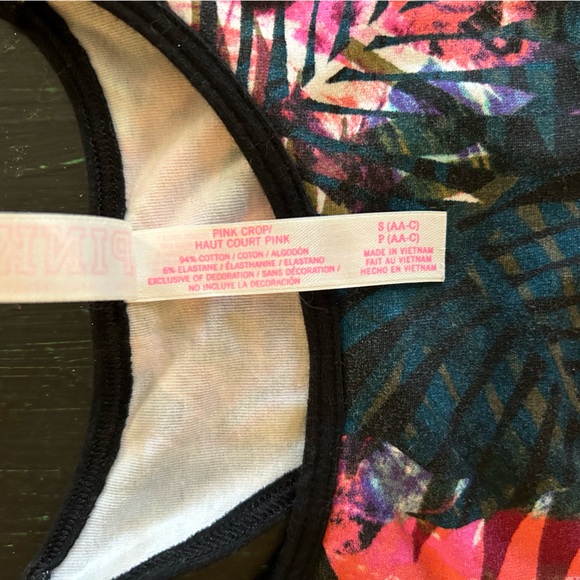 VS PINK Tropical Print Sports Bra - Size Small - Picture 5 of 5